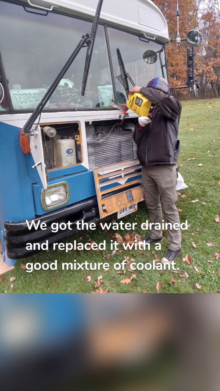We got the water drained and replaced it with a good mixture of coolant.